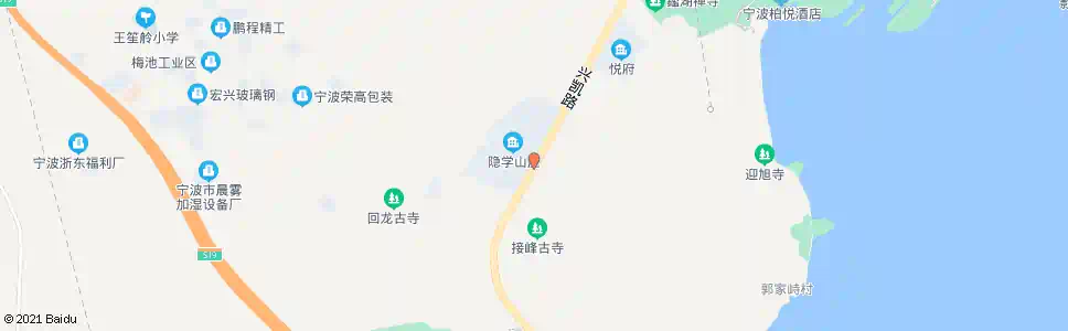 宁波隐学山庄_公交站地图_宁波公交_妙搜公交查询2025