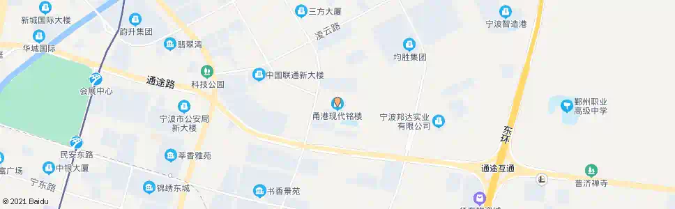 宁波甬港现代铭楼_公交站地图_宁波公交_妙搜公交查询2025