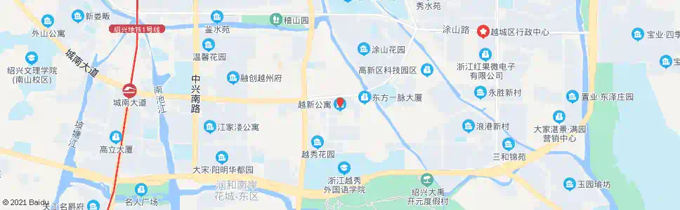 绍兴越新公寓_公交站地图_绍兴公交_妙搜公交查询2025