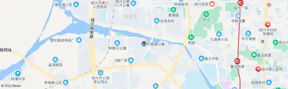 绍兴叶家堡公寓_公交站地图_绍兴公交_妙搜公交查询2025