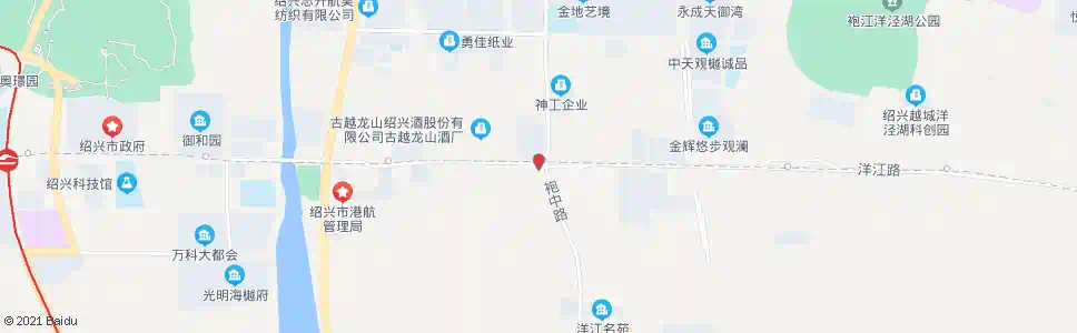 绍兴洋江路袍中路口_公交站地图_绍兴公交_妙搜公交查询2025