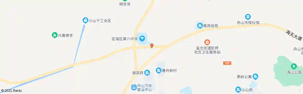 舟山定海六中_公交站地图_舟山公交_妙搜公交查询2025